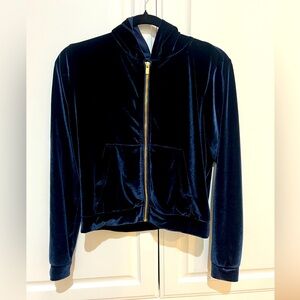 NWOT Fabletics Dark Blue Velvet Jacket